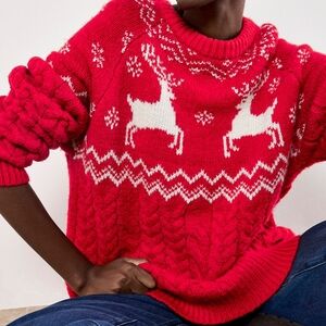 Reindeer Cable Mix Sweater
